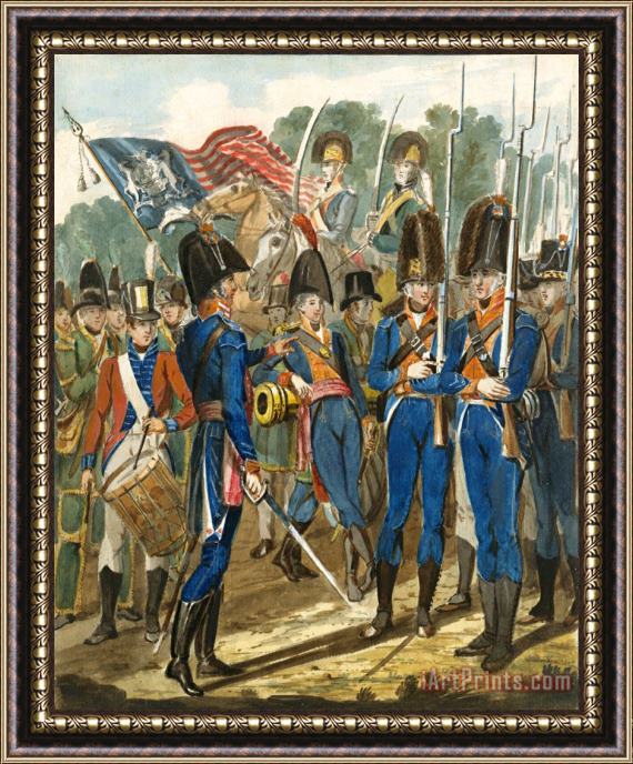 John Lewis Krimmel Members of The City Troop And Other Philadelphia Soldiery Framed Print