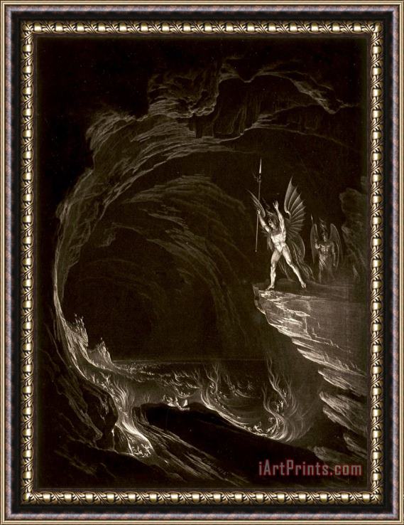 John Martin Satan Arousing The Fallen Angels, Book 1, Line 314, From John Milton, Paradise Lost Framed Print