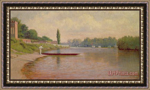 John Mulcaster Carrick Boating on the Thames Framed Painting