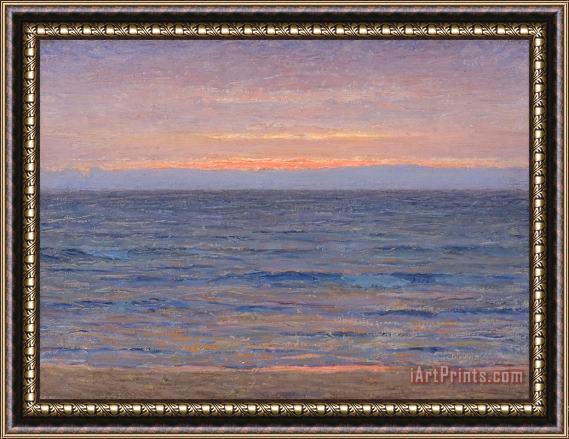 John Ottis Adams Sunset, Leland, Michigan Framed Painting