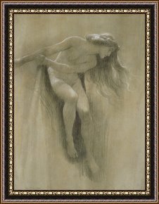Study for Les Foins Framed Prints - Female Nude Study by John Robert Dicksee