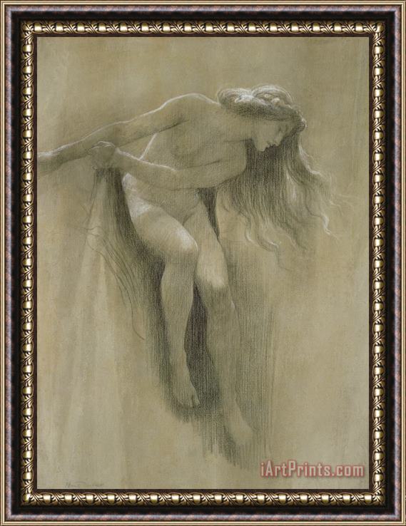 John Robert Dicksee Female Nude Study Framed Painting