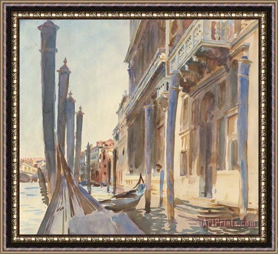 John Singer Sargent Gondola Moorings on The Grand Canal Framed Painting
