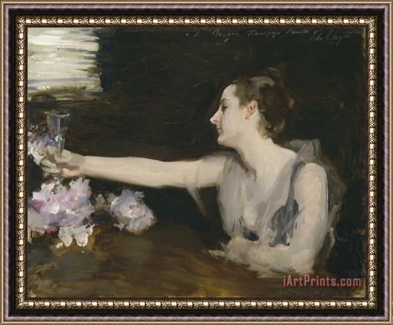 John Singer Sargent Madame Gautreau Drinking a Toast Framed Painting