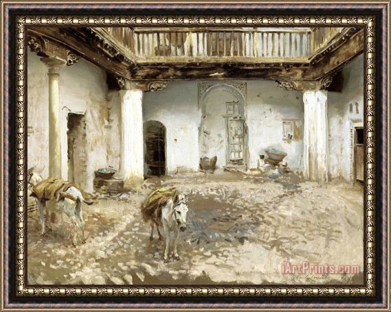 John Singer Sargent Moorish Courtyard Framed Painting