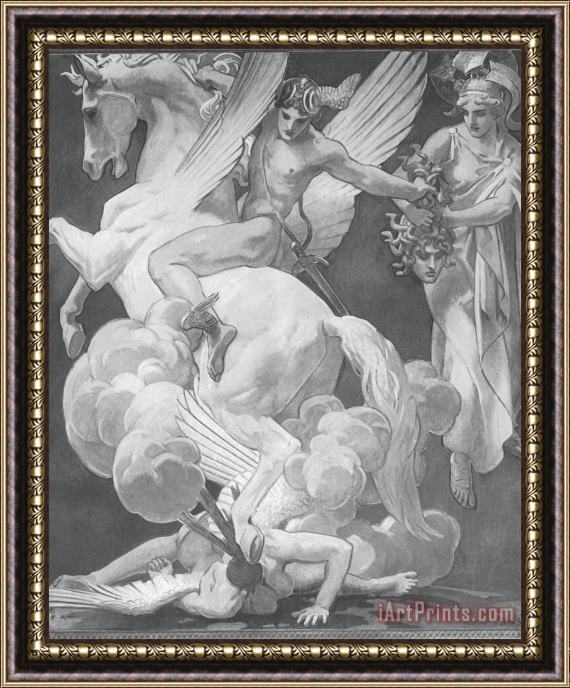 John Singer Sargent Perseus on Pegasus Slaying Medusa Framed Painting