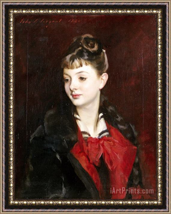 John Singer Sargent Portrait of Madamoiselle Suzanne Poirson Framed Painting