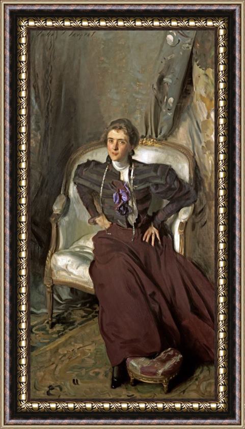 John Singer Sargent Portrait of Miss Alice Brisbane Thursby Framed Painting