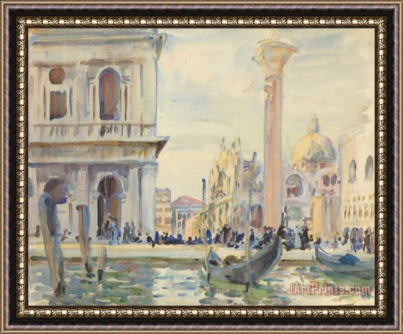 John Singer Sargent The Piazzetta Framed Painting