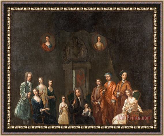 John Smibert Portrait of Sir Francis Grant, Lord Cullen, And His Family Framed Print
