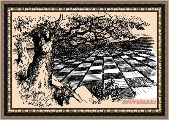 John Tenniel Chessboard Through The Looking Glass Framed Print