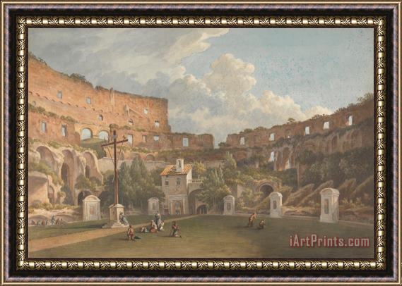 John Warwick Smith An Interior View of The Colosseum, Rome Framed Painting