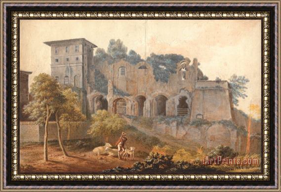 John Warwick Smith In The Camp Vaccinio at Rome Framed Painting