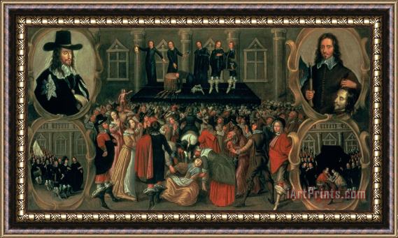 John Weesop An Eyewitness Representation of the Execution of King Charles I Framed Painting