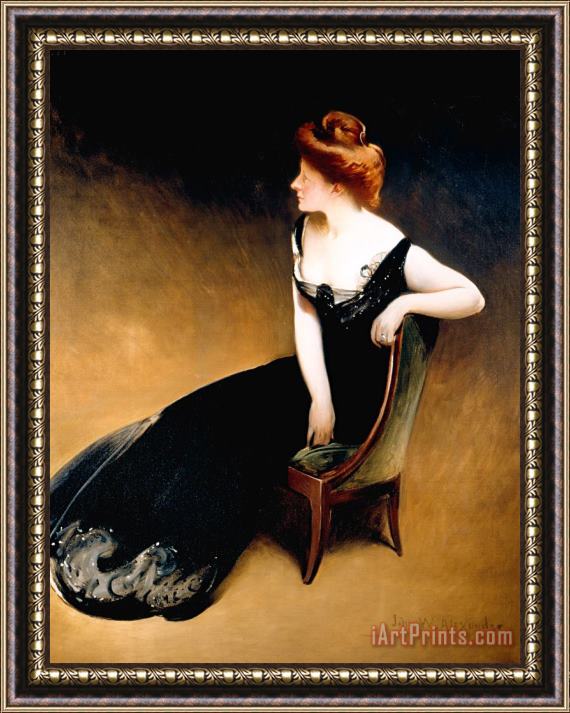 John White Alexander Portrait of Mrs. V, Mrs. Herman Duryea Framed Painting