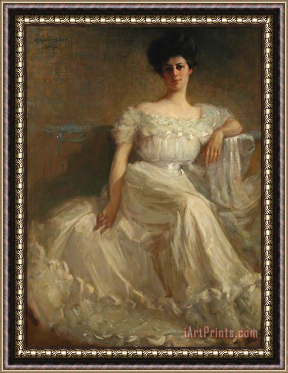 John Willard Clawson Mrs. Leslie Thayer Green Framed Painting