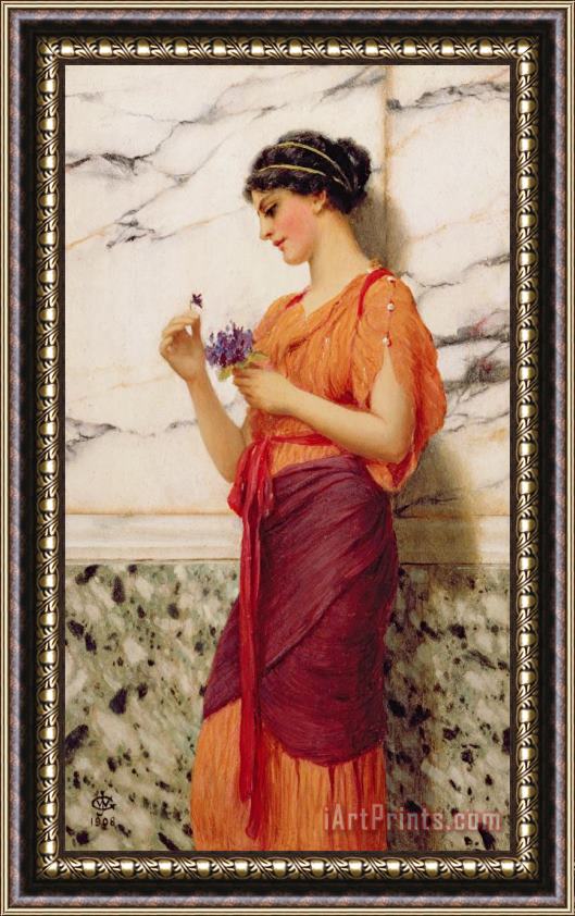 John William Godward Violets Framed Painting