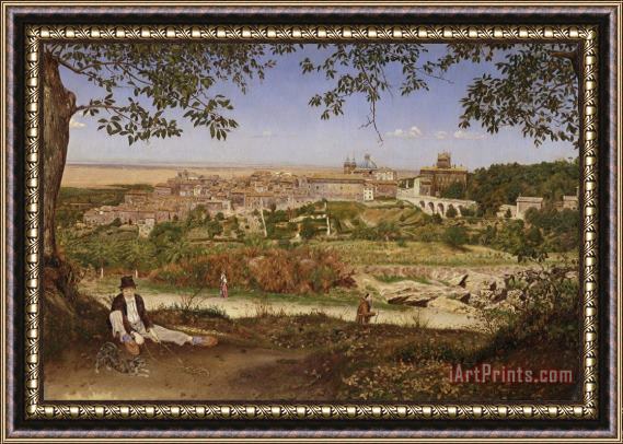 John William Inchbold Ariccia, Near Rome, Italy Framed Print