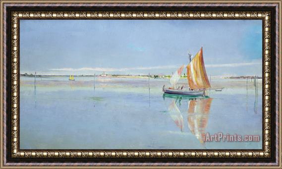 John William Inchbold On the Lagoon Framed Painting