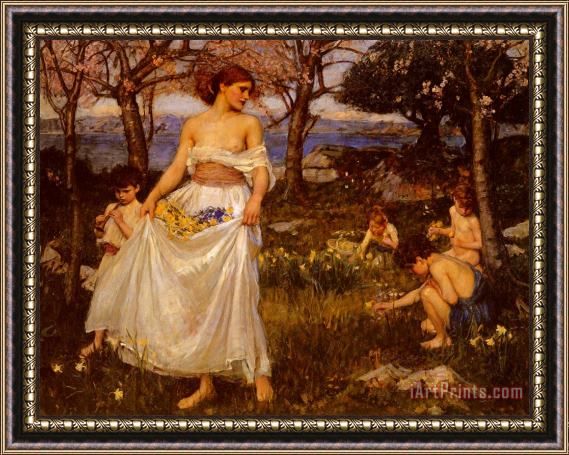John William Waterhouse A Song of Springtime Framed Painting
