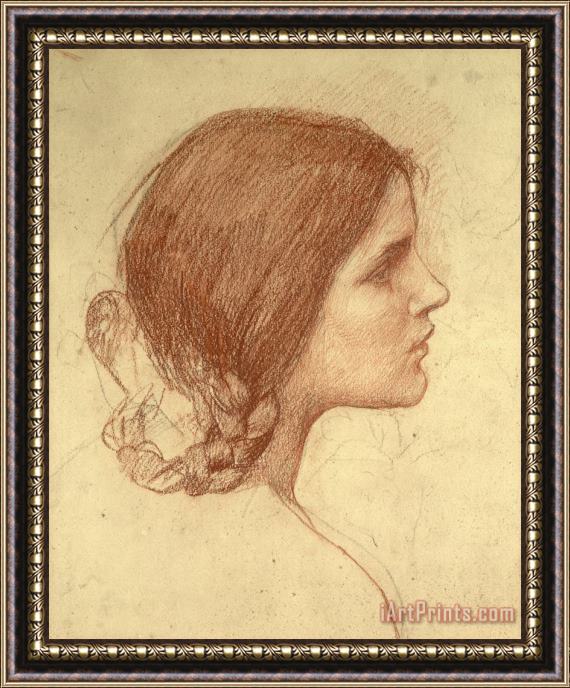 John William Waterhouse Head of a Girl Framed Print
