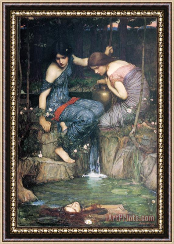 John William Waterhouse Nymphs Finding The Head of Orpheus Framed Painting