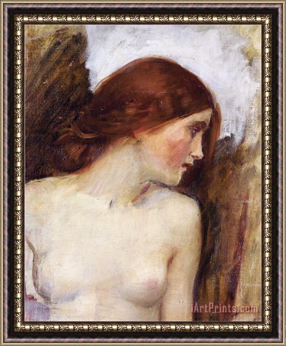 John William Waterhouse Study for The Head of Echo Framed Painting