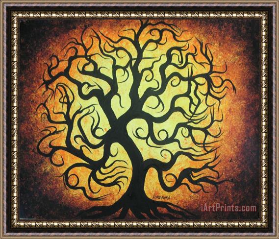 Jordanka Yaretz Curly Autumn Tree Framed Painting