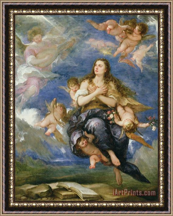 Jose Antolinez The Assumption of Mary Magdalene Framed Painting