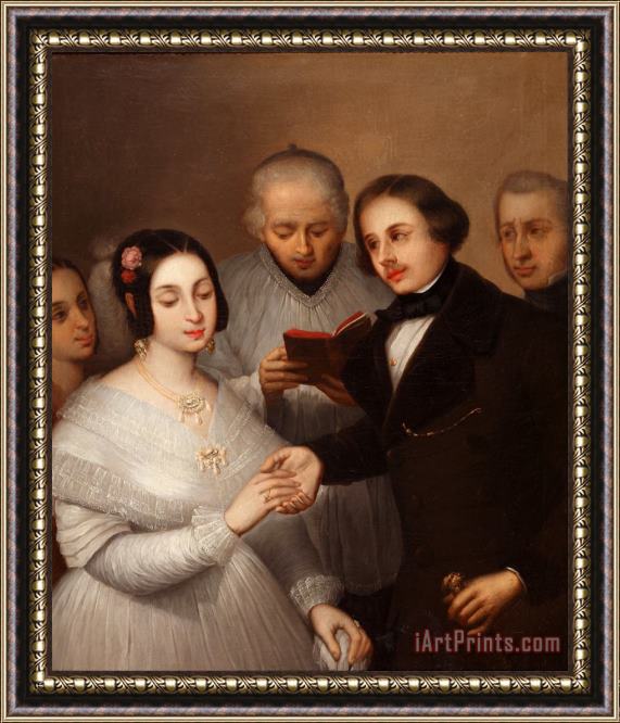 Jose Gutierrez de la Vega  A Wedding in 1830 Framed Print