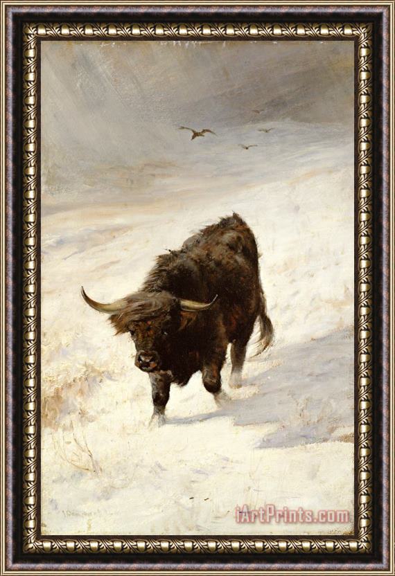 Joseph Denovan Adam Black Beast Wanderer Framed Painting