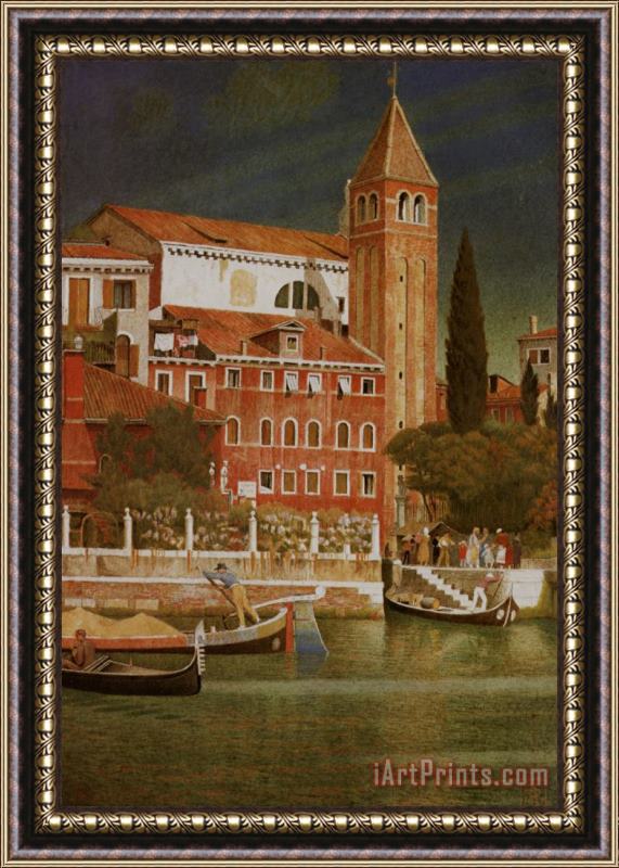 Joseph Edward Southall The Tower of San Vitale Framed Painting