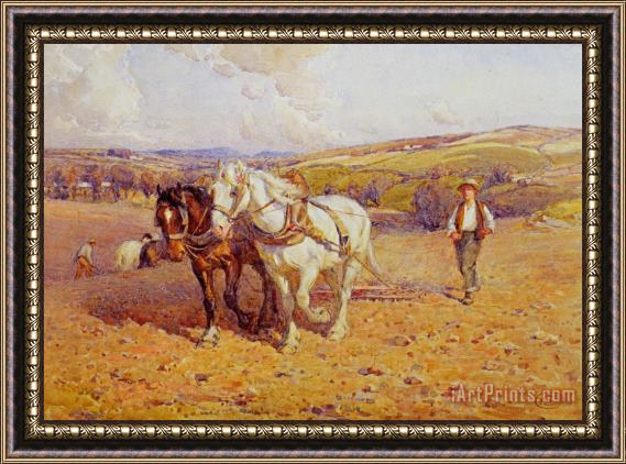Joseph Harold Swanwick Ploughing Framed Painting