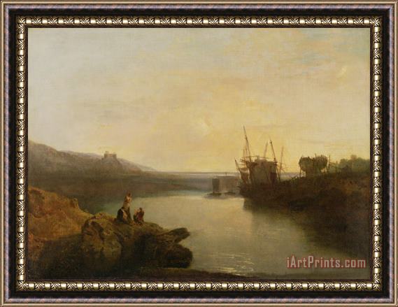 Joseph Mallord William Turner Harlech Castle - From Twgwyn Ferry Framed Painting