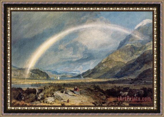 Joseph Mallord William Turner Kilchern Castle, with The Cruchan Ben Mountains, Scotland Noon Framed Painting