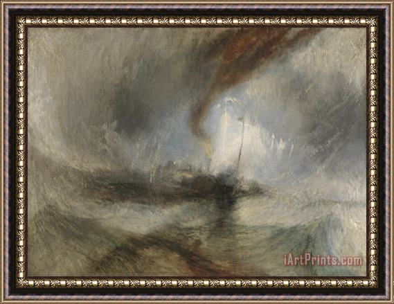 Joseph Mallord William Turner Snow Storm Steam Boat Off a Harbour's Mouth Framed Painting