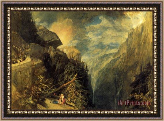 Joseph Mallord William Turner The Battle of Fort Rock, Val D'aoste, Piedmont Framed Painting