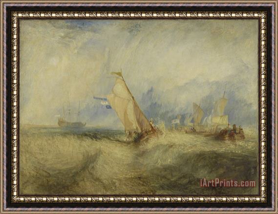 Joseph Mallord William Turner Van Tromp, Going About to Please His Masters, Ships a Sea, Getting a Good Wetting Framed Print