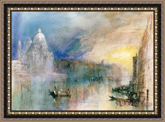 Joseph Mallord William Turner Venice Grand Canal with Santa Maria della Salute Framed Painting
