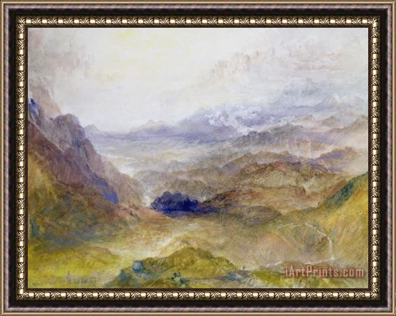 Joseph Mallord William Turner View Along An Alpine Valley Framed Painting