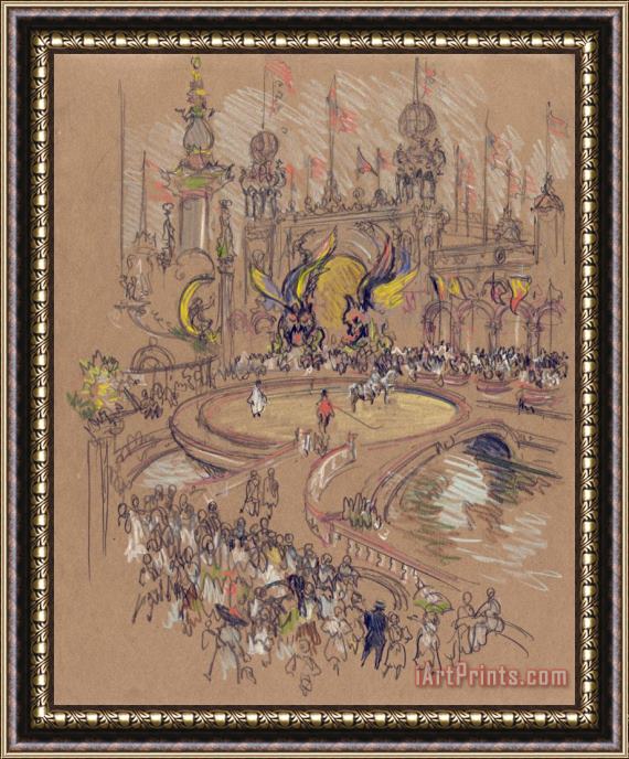 Joseph Pennell Coney Island Framed Painting