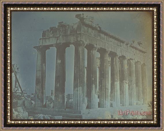 Joseph-Philibert Girault de Prangey  Facade And North Colonnade of The Parthenon on The Acropolis, Athens Framed Painting