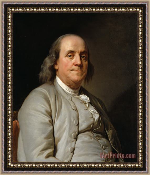 Joseph Siffred Duplessis Benjamin Franklin Framed Painting