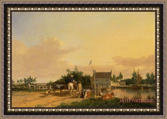 Joseph Stannard Buckenham Ferry, on The River Yare, Norfolk Framed Painting