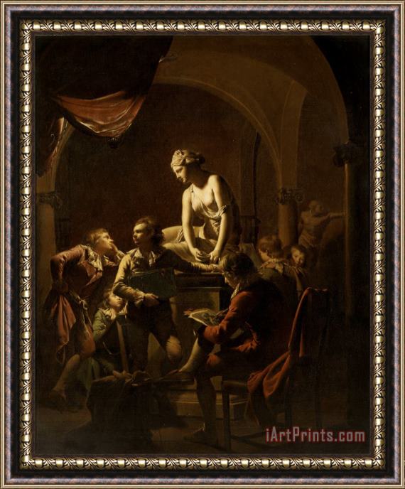 Joseph Wright  Academy by Lamplight Framed Painting