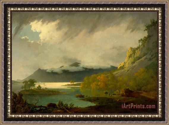 Joseph Wright  Derwent Water, with Skiddaw in The Distance Framed Painting