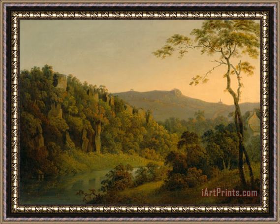 Joseph Wright  Matlock Dale, Looking Toward Black Rock Escarpment Framed Print