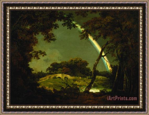 Joseph Wright of Derby Landscape with a Rainbow Framed Print