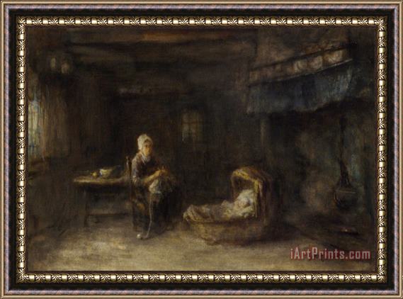 Jozef Israels A Quiet Moment Framed Painting