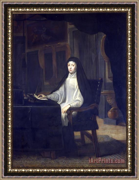 Juan Carreno de Miranda Retrato De Dona Mariana De Austria Framed Painting